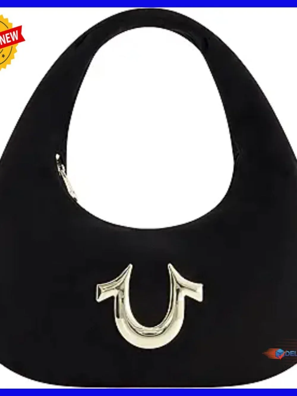 Lightweight Hobo Shoulder Bag with Zipper Compartment, 15x7 Inches